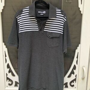 EckoUnltd Gray cotton polo shirt, size large, Streetwear polo